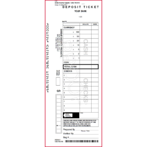 Sample Deposit Ticket