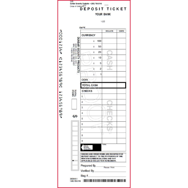 Sample Deposit Ticket
