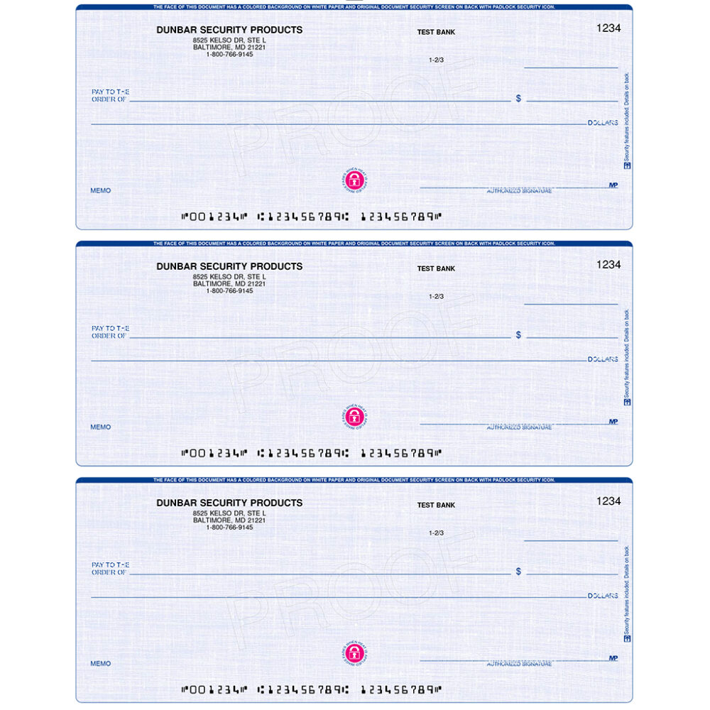 printed personal checks